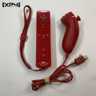 Manette Nintendo Wii Remote Plus Rouge avec Nunchuk (MotionPlus Inside) Occasion - Pour Console Wii & Wii U